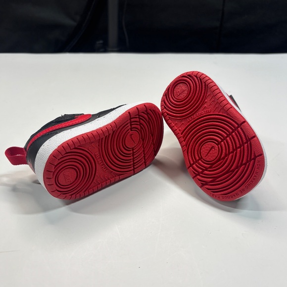 Nike Court Borough Low 2 Red Black Toddler Infant Sneakers Shoes Size 2C - Picture 5 of 16